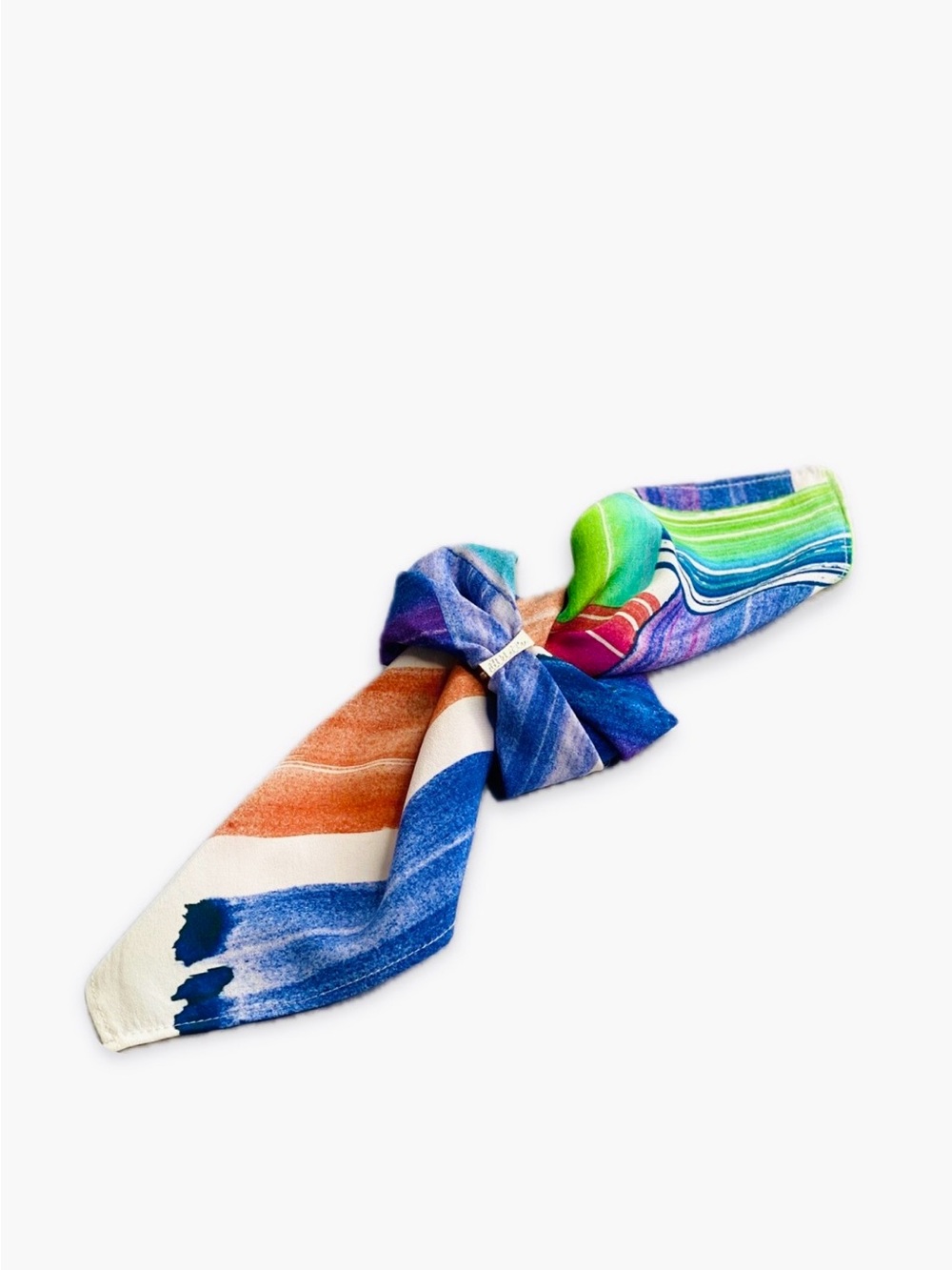 NWT SILKLETTE Bushstrokes 100% Fine Silk Kerchief Scarf MULTICOLOR